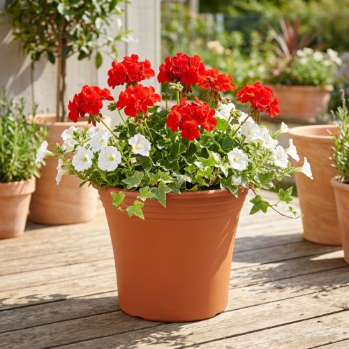 Pot de fleur en plastique effet terracotta Ø22 cm H18 cm | Floristik24.fr
