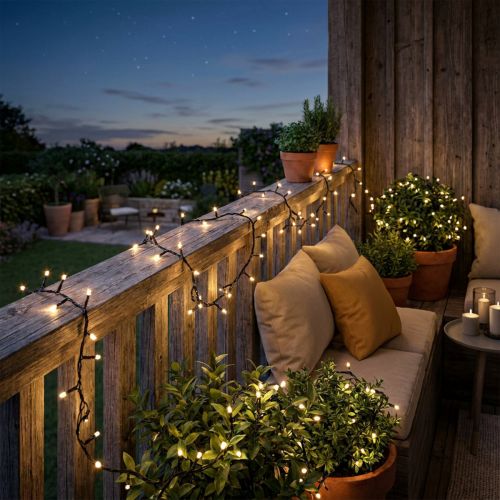 Guirlande Lumineuse LED 40 Lumières 3m Extérieur et Intérieur - Blanc Chaud | Floristik24.fr