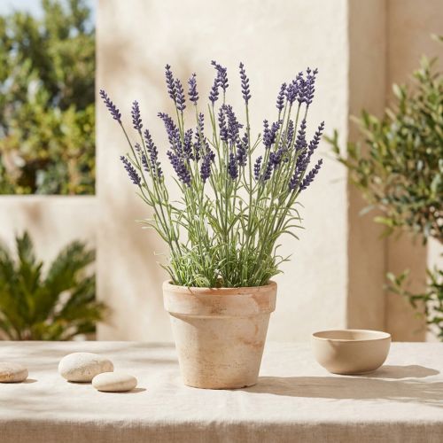 Lavande artificielle en bouquet - 51 cm - Violet et vert | Floristik24.fr