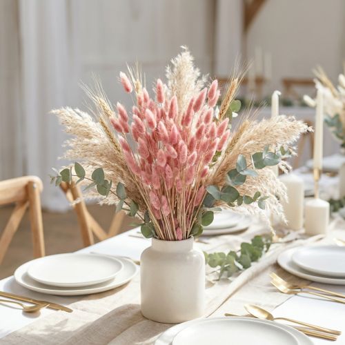 Lagurus séché rose clair 60 cm 50 g décoration intérieure et mariage | Floristik24.fr