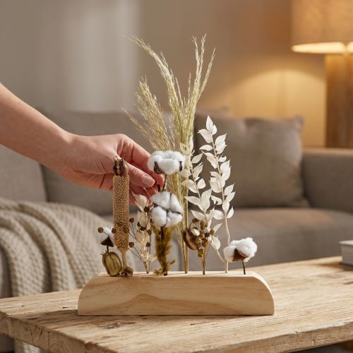 Support en Bois pour Fleurs Séchées avec Trous, 25 cm | Floristik24.fr