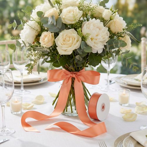 Ruban cadeau et décoration 40 mm x 50 m abricot | Floristik24.fr