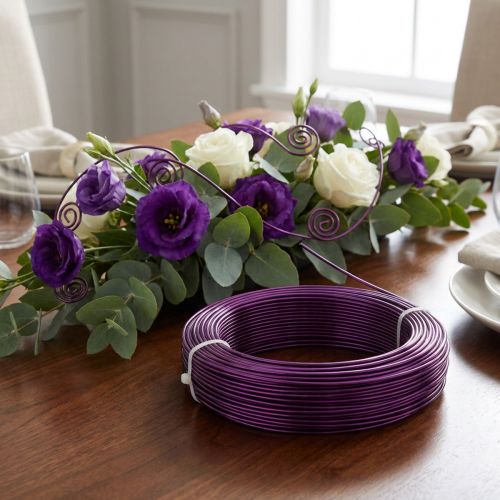 Article Fil aluminium décoratif Ø2mm violet foncé 60m 500g
