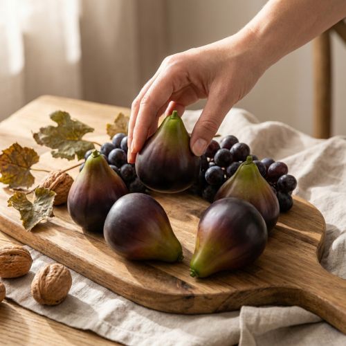Set de 6 figues décoratives 8 cm en plastique – Couleurs naturelles pour décoration intérieure | Floristik24.fr