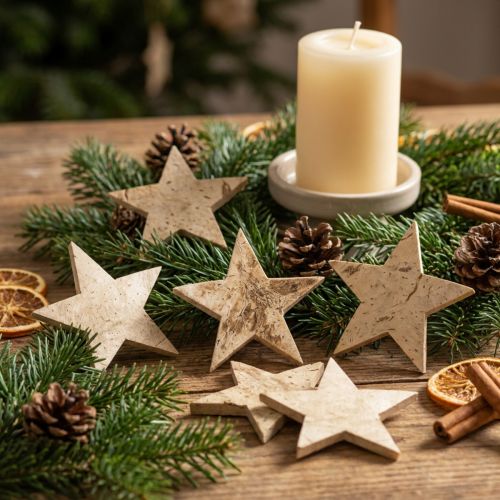 Étoiles en coque de coco naturelles 5 cm - Lot de 50 | Floristik24.fr