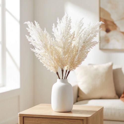 Pampas en Herbe Artificielle Blanc 92 cm | Floristik24.fr