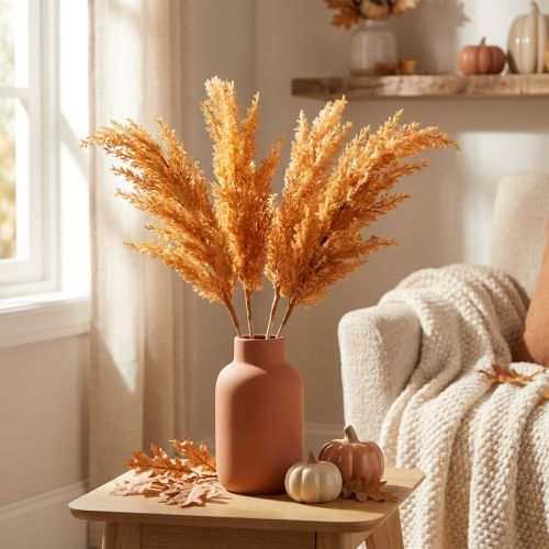 Künstliches Pampasgras orange 35 cm en lot de 4 | Floristik24.fr