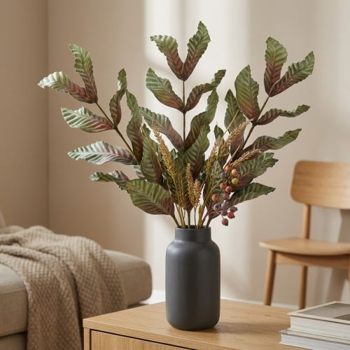 Kunstpflanze branche décorative vert rouge brun H68cm | Floristik24.fr