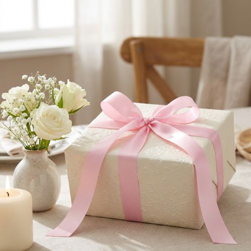 Ruban cadeau et décoration 25 mm x 50 m rose clair | Floristik24.fr
