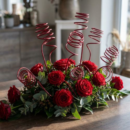 Cane Spiralée Rotin Rouge, Lot de 25 | Floristik24.fr