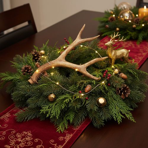 Geweihe décoratif en résine 32 cm tons naturels pour intérieur | Floristik24.fr