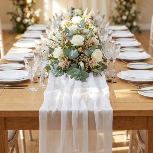 Tissu décoratif blanc plissé 100 mm x 15 m | Floristik24.fr
