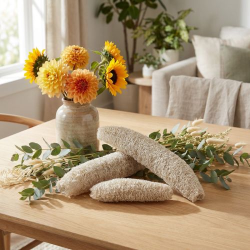 Article Luffa blanc naturel lavé - Lot de 20 pièces
