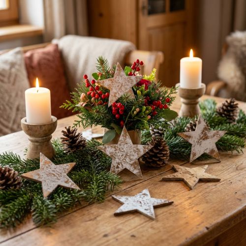 Étoiles en Coque de Noix de Coco Blanchies 10 cm - Lot de 20 | Floristik24.fr