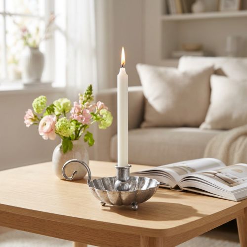 Chandelier argenté en métal avec anse, H9,5 cm | Floristik24.fr