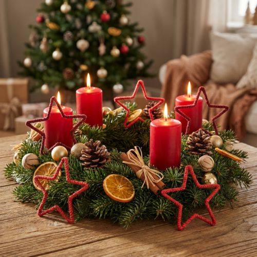 Étoiles en Jute Rouge pour Décoration de Noël et Couronnes - 15 cm, Lot de 8 | Floristik24.fr