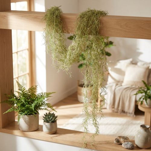 Tillandsia artificielle décorative suspendue 180 cm vert et blanc | Floristik24.fr
