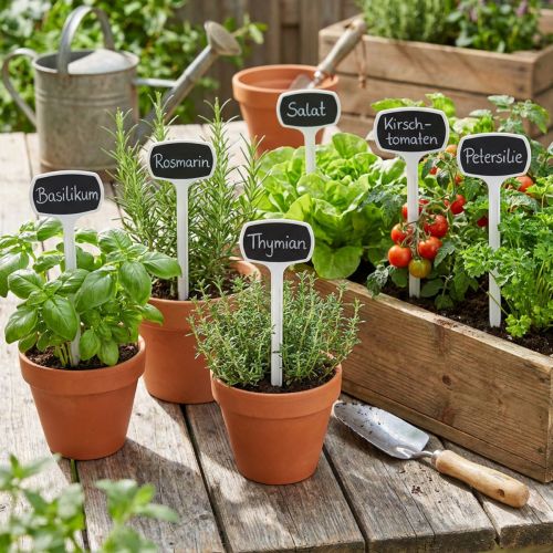 Étiquettes à Plantes en Plastique Noir 29 cm - Lot de 10 | Floristik24.fr