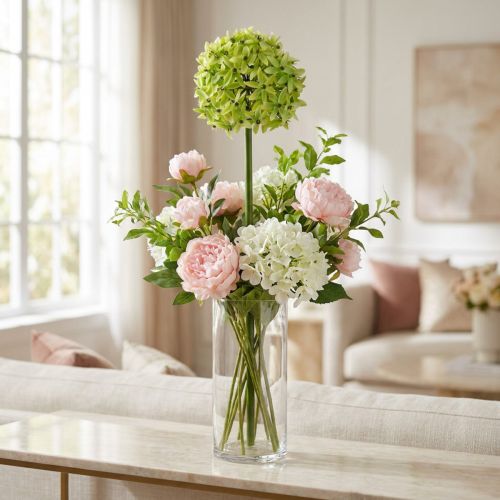 Zierlauch décoratif vert Ø20 cm en soie artificielle, tige 72 cm | Floristik24.fr