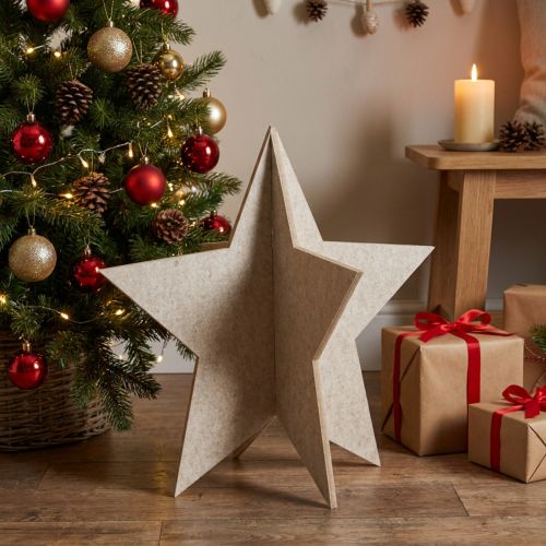 Étoile décorative en feutre beige H62 cm – Décoration de Noël | Floristik24.fr
