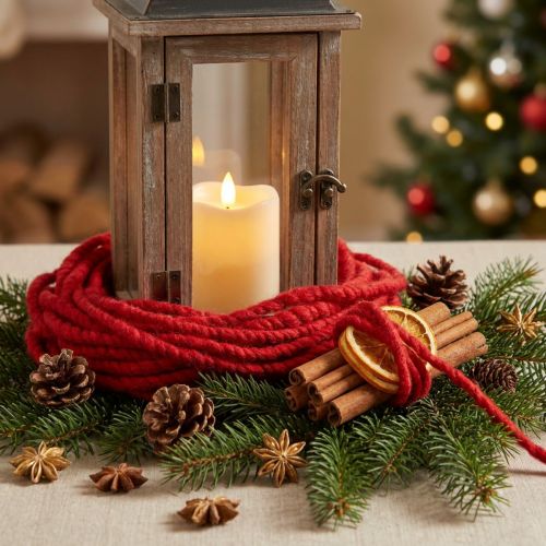 Set de 2 Cordons en Laine Rouge pour Décoration et Loisirs Créatifs | Floristik24.fr