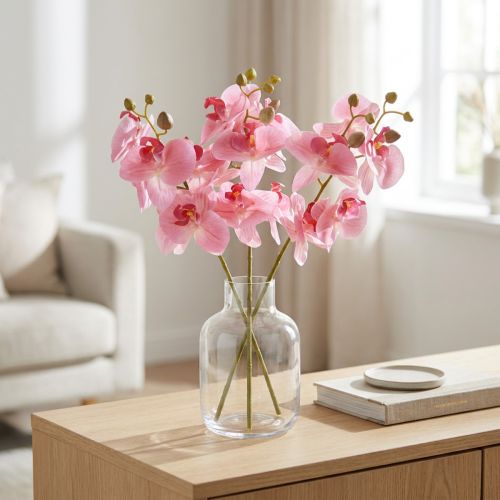 Orchidées Artificielles Roses 56 cm Lot de 3 | Floristik24.fr