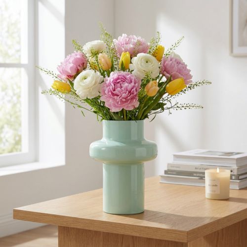 Article Vase décoratif en métal vert menthe Ø16,5 cm H23,5 cm