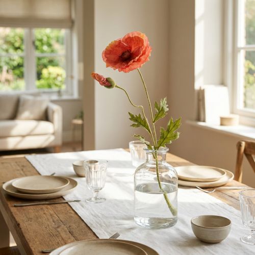 Méchante Coquelicot Artificiel Orange Ø13cm 84cm | Floristik24.fr