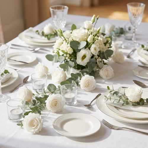 Article Mini roses blanches conservées Ø3 cm - Lot de 16