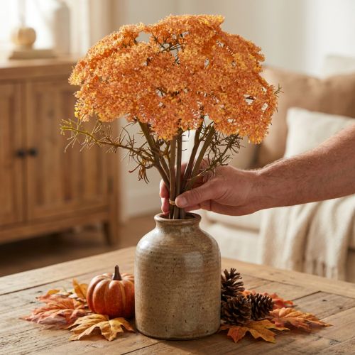 Achillée artificielle orange 30 cm - Lot de 6 tiges | Floristik24.fr