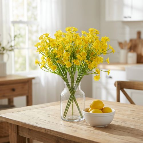 Fleurs artificielles camomille jaunes en bouquet 28 cm – Lot de 3 | Floristik24.fr