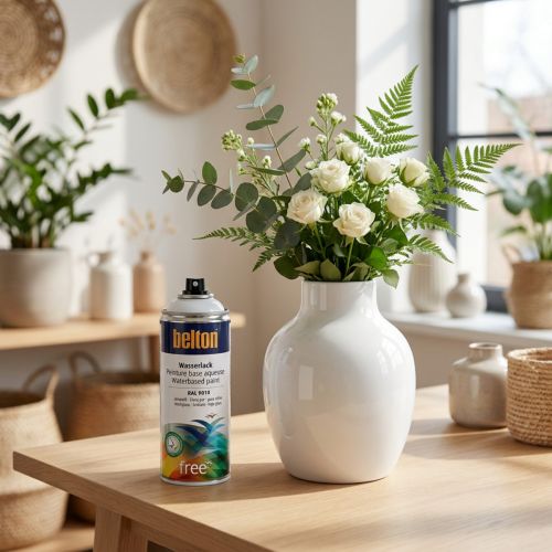 Spray peinture à base d'eau Belton blanc brillant 400 ml | Floristik24.fr