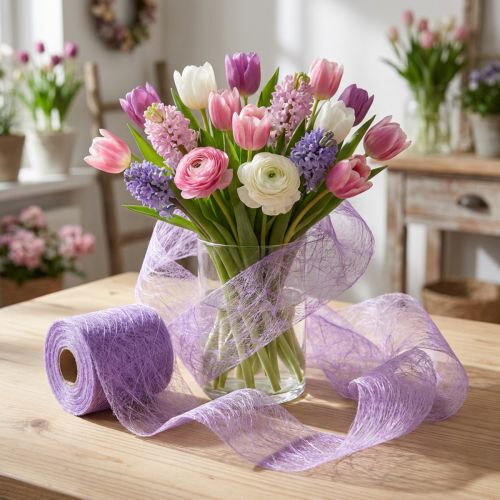 Rouleau de Vlies Décoratif 8 cm x 25 m Couleur Lilas | Floristik24.fr
