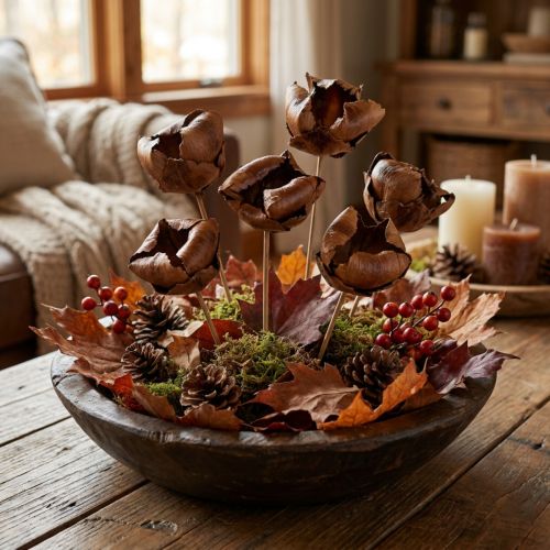 Fleurs Naturelles de Palmier sur Tige - Lot de 25 | Floristik24.fr