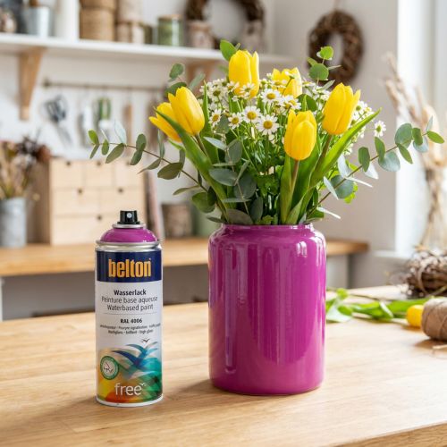 Peinture en spray à base d'eau rose magenta brillant Belton 400 ml | Floristik24.fr