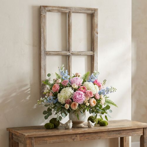 Cadre de fenêtre décoratif décoration en bois marron rustique 40×60cm | Floristik24.fr