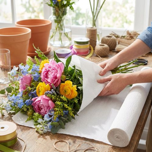 Article Rouleaux de Papier Crépon Blanc 50×250 cm (Lot de 5)