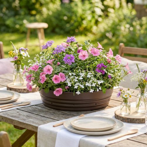 Article Anneau à Planter Rond 55 cm en Plastique Marron