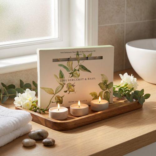 Bougies chauffe-plat parfumées citron vert, bergamote et basilic - Lot de 12 | Floristik24.fr