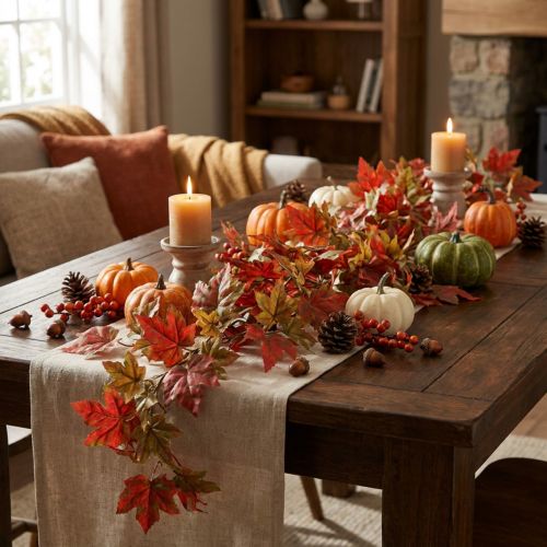 Branche Artificielle Feuilles d'Érable 100 cm Décoration Automnale | Floristik24.fr