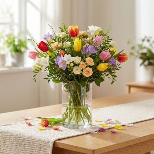 Vase en verre rond, cylindre en verre transparent Ø9cm H15,5cm | Floristik24.fr