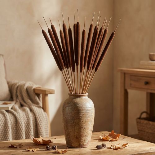 Lot de 100 roseaux décoratifs marron 75 cm | Floristik24.fr
