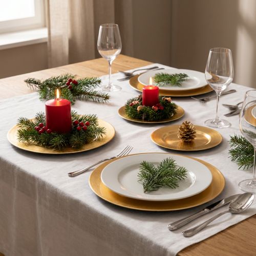 Assiettes décoratives rondes en métal doré brillant 17 cm (lot de 6) | Floristik24.fr