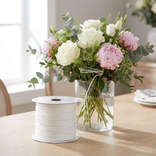 Fil métallique recouvert de papier blanc 50 m – Ø 2 mm | Floristik24.fr