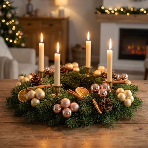 Article Mini boules de Noël en verre avec fil, or et rosé, 25 mm, lot de 140