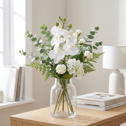 Orchidée artificielle blanche Phalaenopsis Real Touch 32 cm | Floristik24.fr