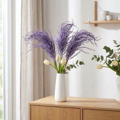 Fausse graminée violette 62 cm avec effet velours - Lot de 3 | Floristik24.fr