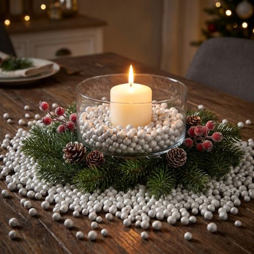 Article Perles décoratives blanches en argile 4 à 8 mm – 1L