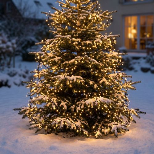 Guirlande lumineuse LED 720 lumières blanc chaud pour extérieur, longueur 57m | Floristik24.fr
