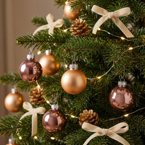 Boules de Noël en verre, rose et abricot, lot de 22 pièces, Ø 3 cm | Floristik24.fr